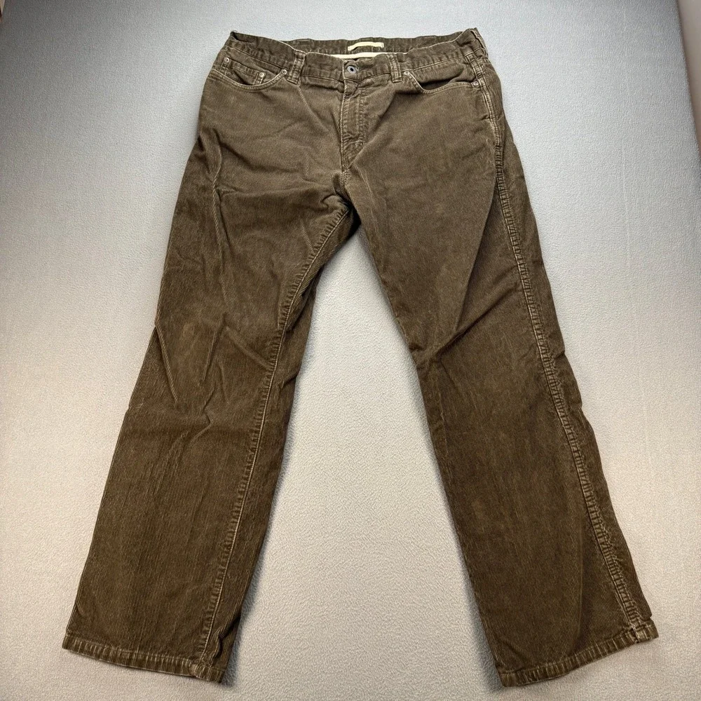 LL Bean Corduroy Pants Standard Fit 36x30 (FIT 36x29) Brown Straight Leg Cotton
